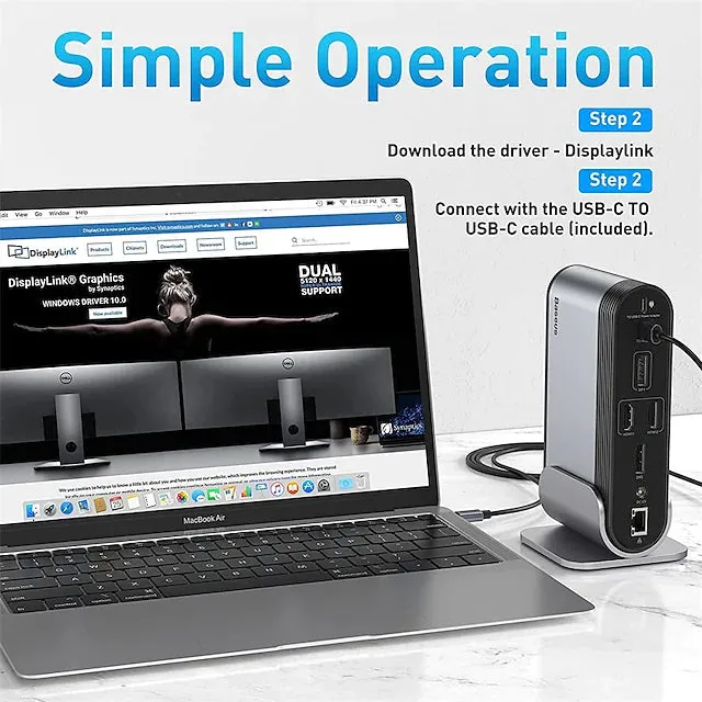 16-in-1 Multifunctional Type-C Hub Docking Station