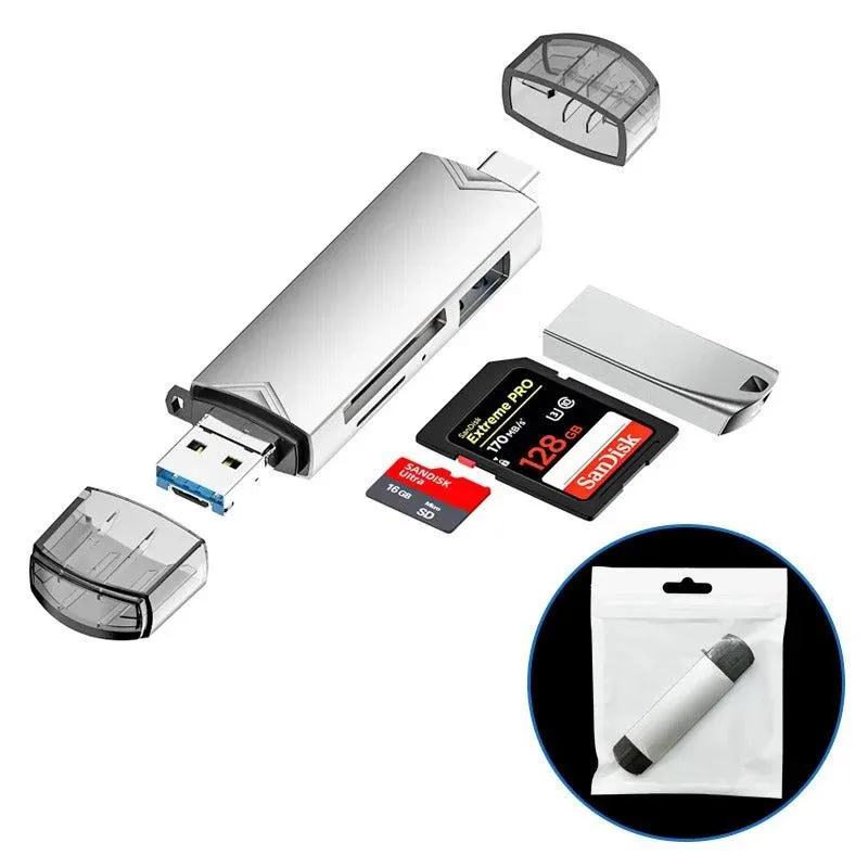 6 In 1 Multifunction USB -  3.0 Card Reader U Disk Type C/Micro USB /TF/Sd Flash Drive Memory Card Reading Adapter Phone Accessories