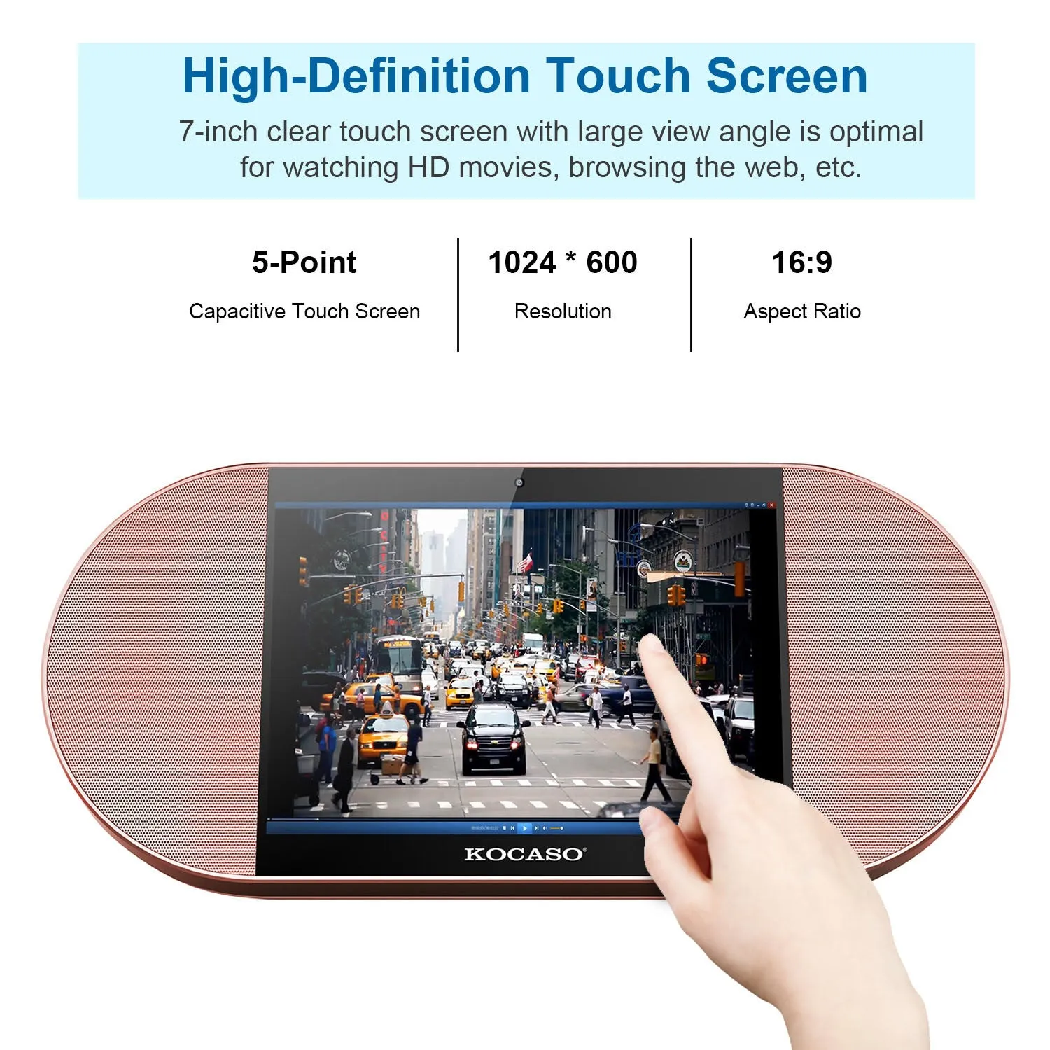 7in Touch Screen Android Tablet PC w/ 25W Wireless Speaker Quad Core Front Camera Micro USB