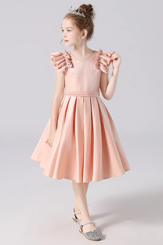 A Line Cute Sleeveless Princess Knee Length Flower Girl Dresses