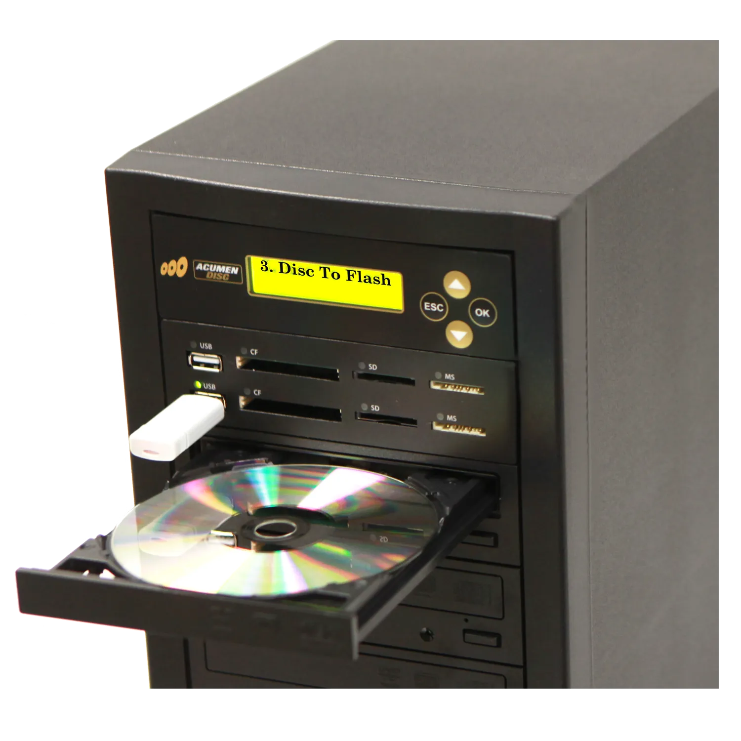 Acumen Disc 1 to 1 CrossOver Media & DVD Duplicator - Bi-Directional Multimedia Flash Memory Back-Up (CF SD MS USB) & CD DVD Disc Copier (AD01-MMP)