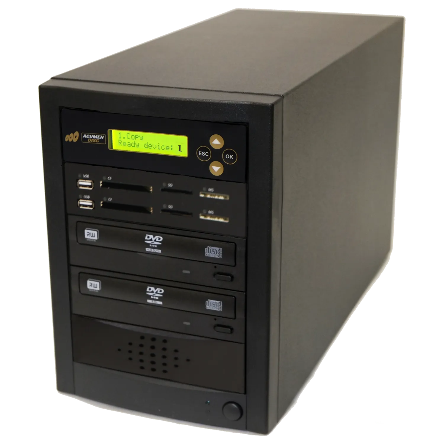 Acumen Disc 1 to 1 CrossOver Media & DVD Duplicator - Bi-Directional Multimedia Flash Memory Back-Up (CF SD MS USB) & CD DVD Disc Copier (AD01-MMP)