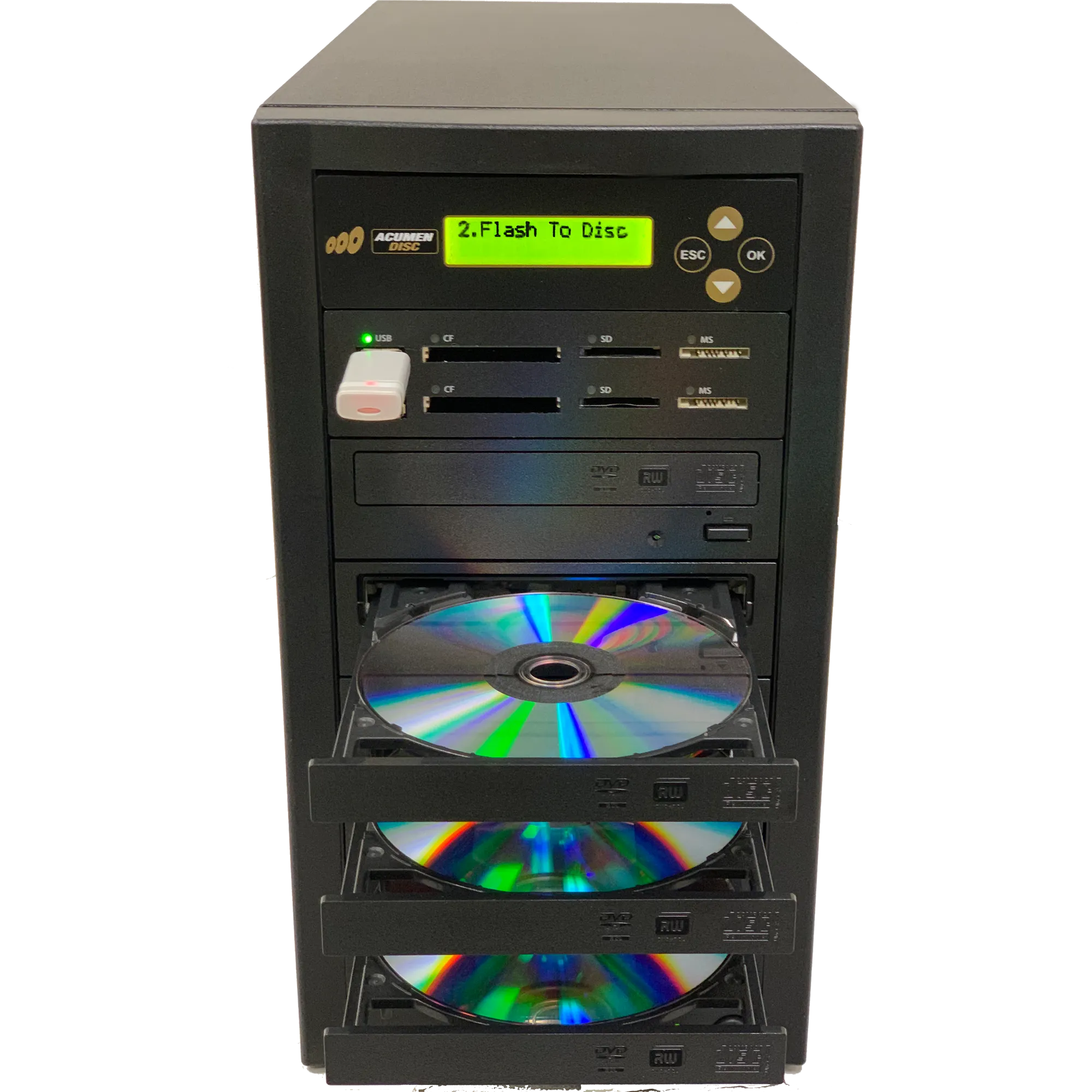 Acumen Disc 1 to 1 CrossOver Media & DVD Duplicator - Bi-Directional Multimedia Flash Memory Back-Up (CF SD MS USB) & CD DVD Disc Copier (AD01-MMP)