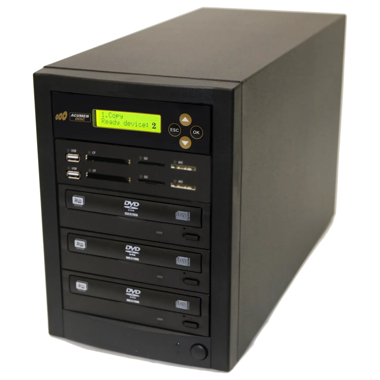 Acumen Disc 1 to 2 CrossOver Media & DVD Duplicator - Bi-Directional Multimedia Flash Memory Back-Up (CF SD MS USB) & Multiple Discs Copier (AD02-MMP)