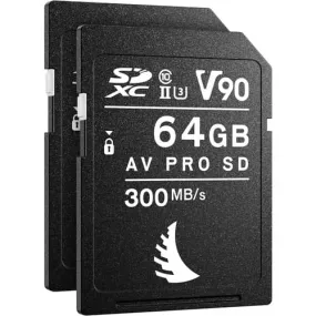 Angelbird AV PRO 64GB SDXC UHS-II 300MB/s Memory Card for Sony Alpha 7, Alpha 9 (2 Pack) - V90