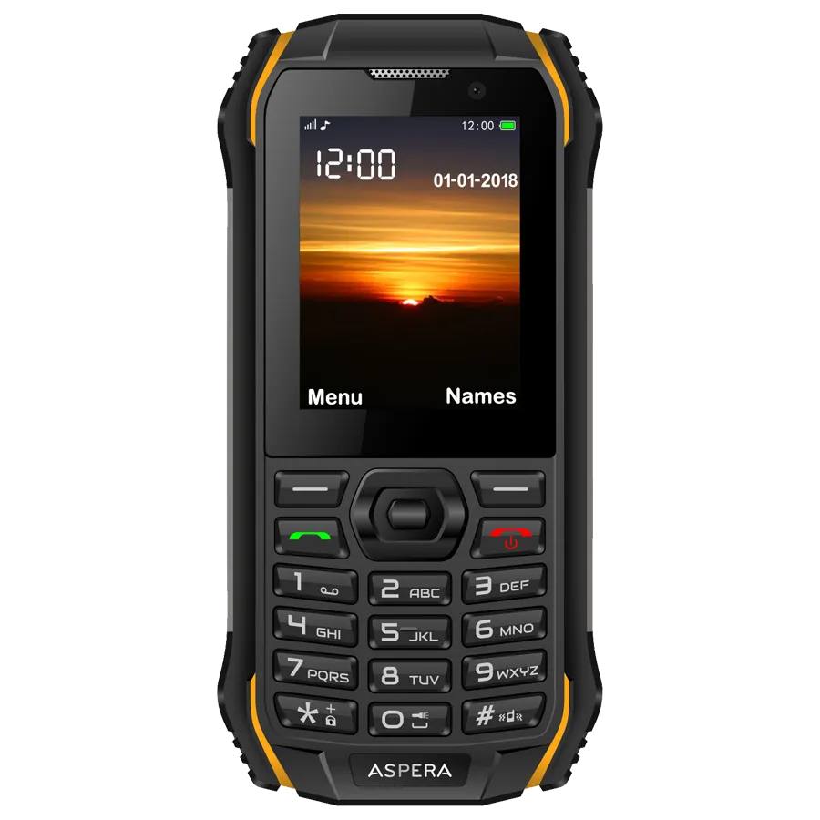 ASPERA R32 (3G, RUGGED PHONE, KEYPAD, IP68) - Black/Yellow