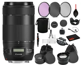 Canon EF 70-300mm f/4-5.6 IS II USM Lens (0571C002) Lens with Bundle includes- 3pc Filter Kit    Tulip Lens Hood    More