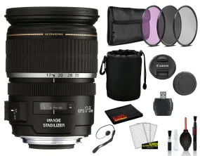 Canon EF-S 17-55mm f/2.8 IS USM Lens  (1242B002) Lens with Bundle  includes 3pc Filter Kit   Lens Pouch   More