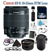 Canon EF-S 18-55mm f/3.5-5.6 IS STM Lens 8114B002   58mm 3 Piece Filter Kit   Deluxe Lens Pouch   58mm 2x Telephoto Lens Bundle