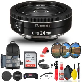 Canon EF-S 24mm f/2.8 STM Lens (9522B002)   Filter   BackPack   64GB Card   More