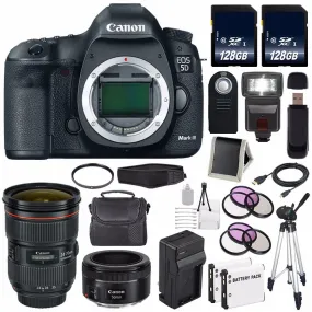 Canon EOD 5D III Digital Camera International Model   Canon EF 24-70mm f/2.8L II USM Lens   EF 50mm f/1.8 STM Lens Base Bundle