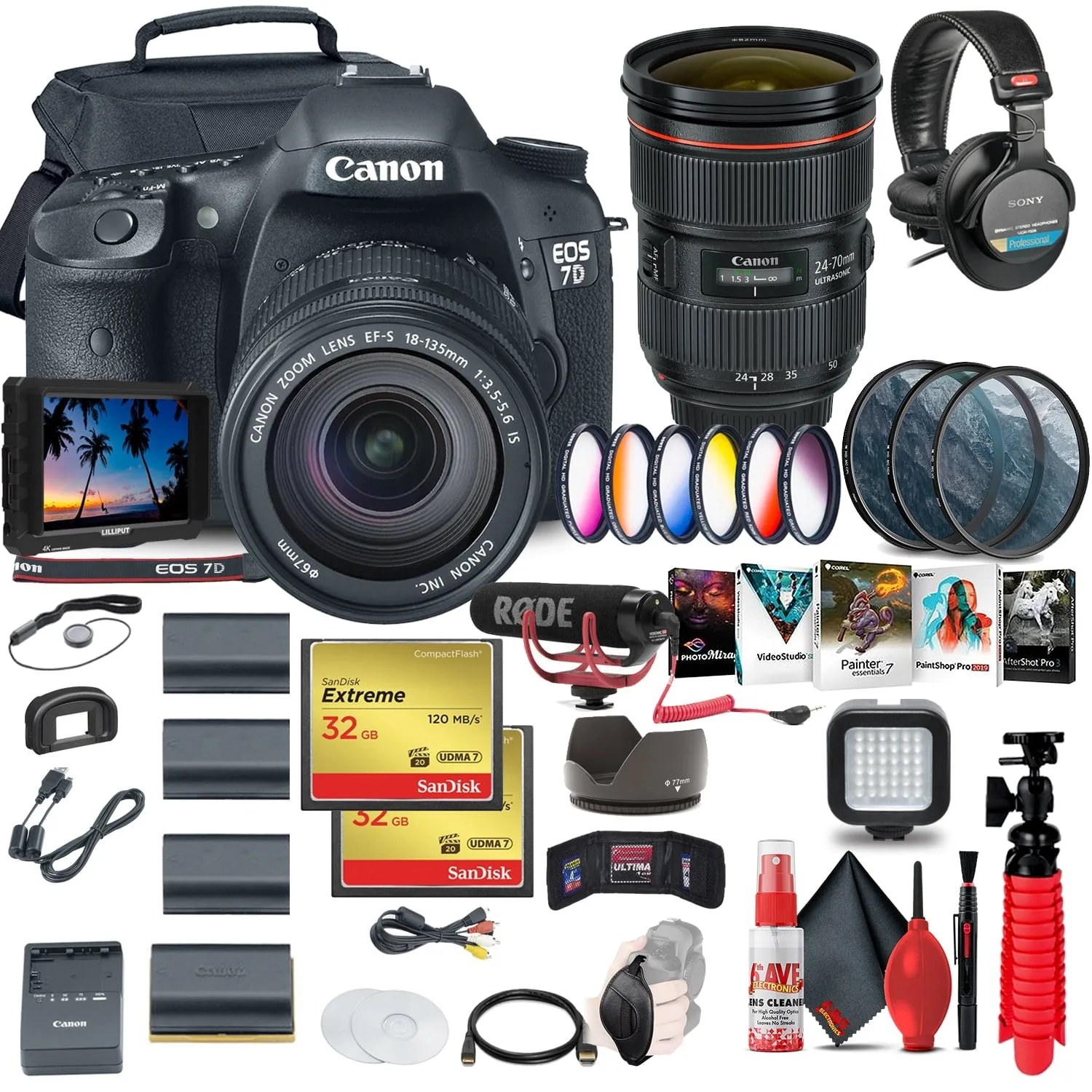 Canon EOS 7D DSLR Camera with 18-135mm Kit (3814B016)   4K Monitor   More