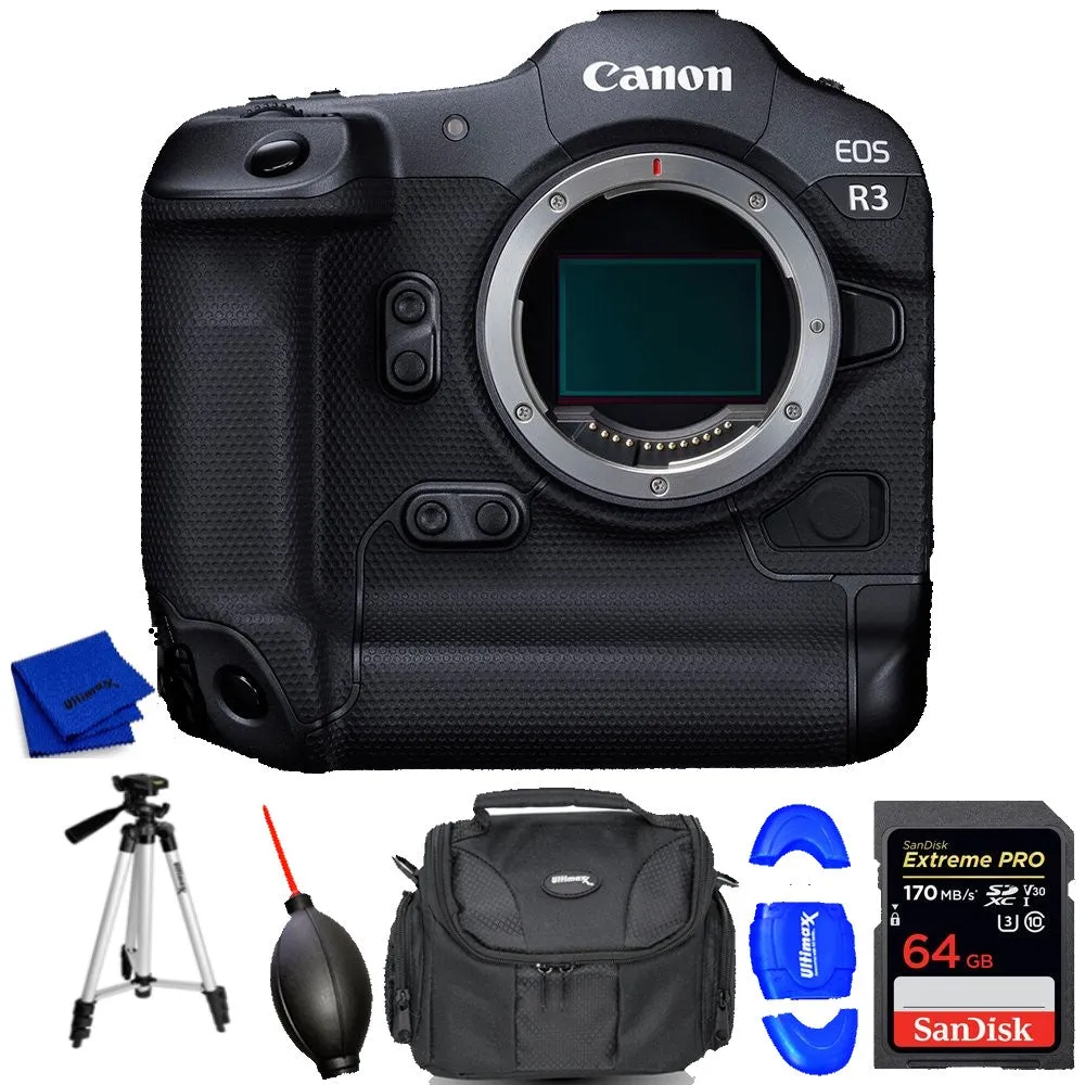 Canon EOS R3 Mirrorless Camera (Body Only) - 7PC Accessory Bundle