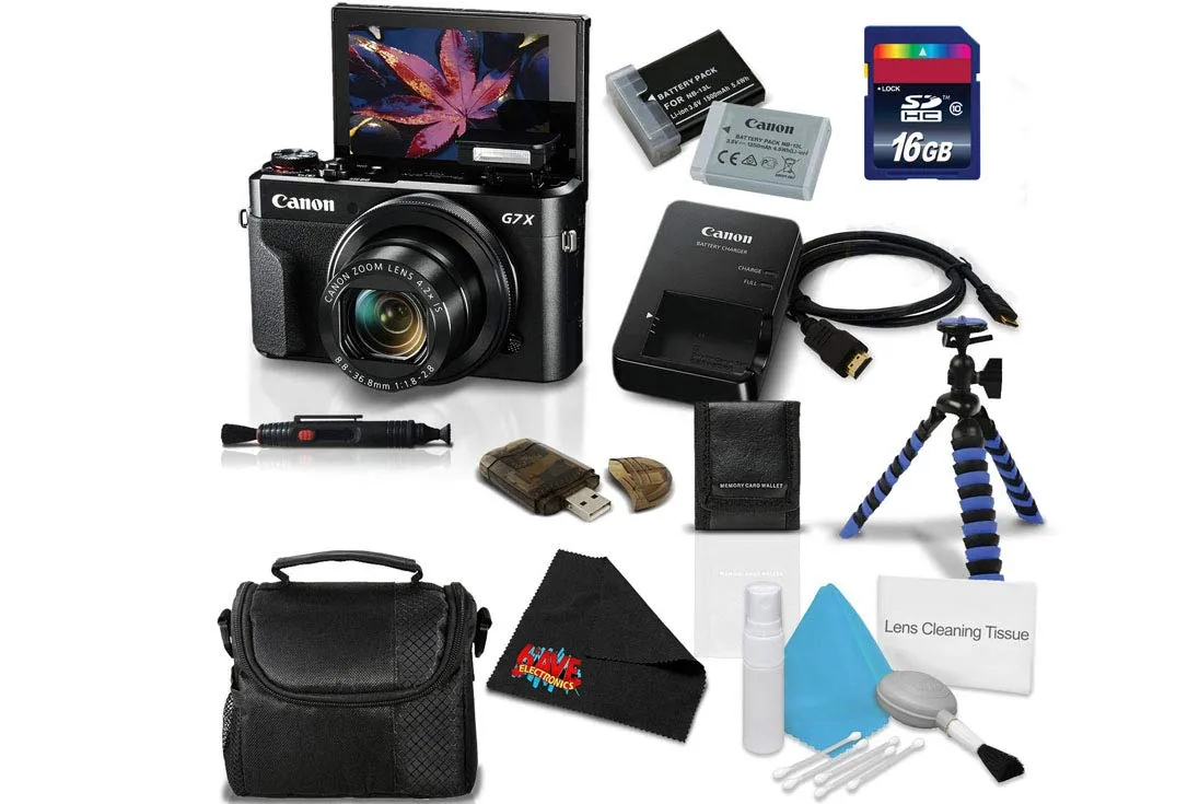 Canon PowerShot G7 X Mark II Digital Camera 1066C001 (International Model) Bundle with 16GB Memory Card   More