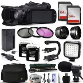 Canon XA20 Professional HD Camcorder | 128GB | Filters | 2X Extra Batteries | LED Light | Case | Microphone Bundle