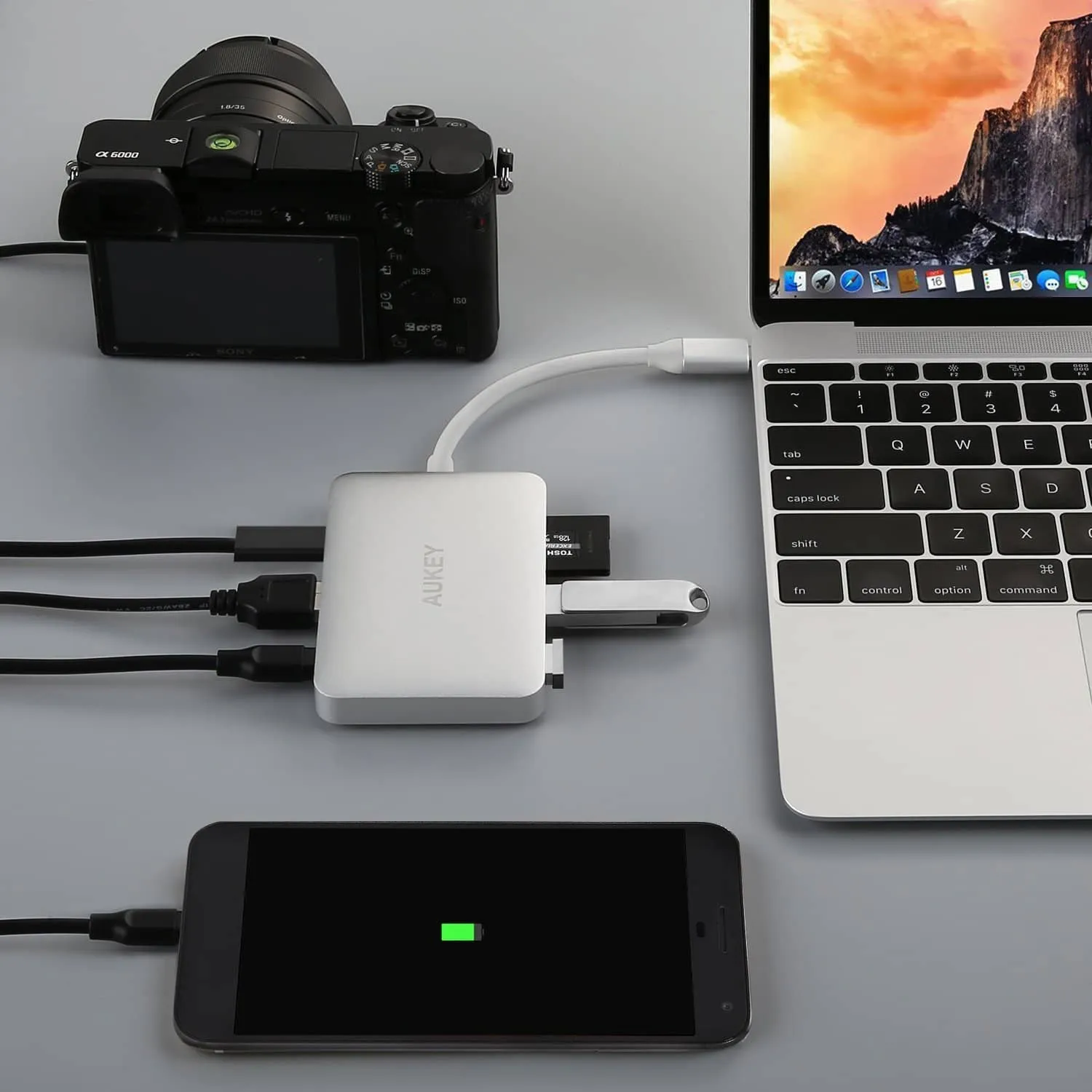 CB-C49 USB-C Hub Adapter with HDMI, SD microSD Reader Dual USB 3.0 Ports & USB-C Power Delivery