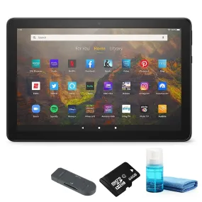 Fire HD 10 Inch Tablet Full HD, 32GB Black (2021) with 64GB Micro SD Card