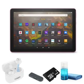 Fire HD 10 Inch Tablet Full HD, 32GB Lavender (2021) with Wireless Bluetooth Earbuds