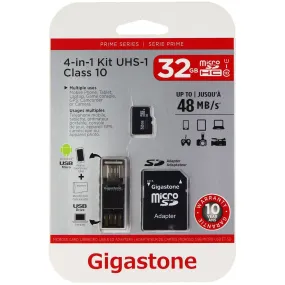 Gigastone Prime Series microSD Card 4-in-1 Kit - (32GB / 48MB/s)