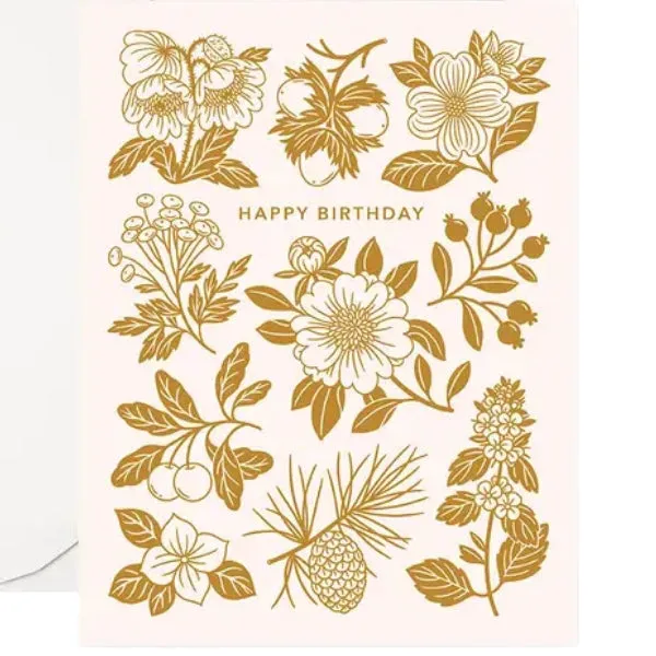 Golden Woods Happy Birthday Card