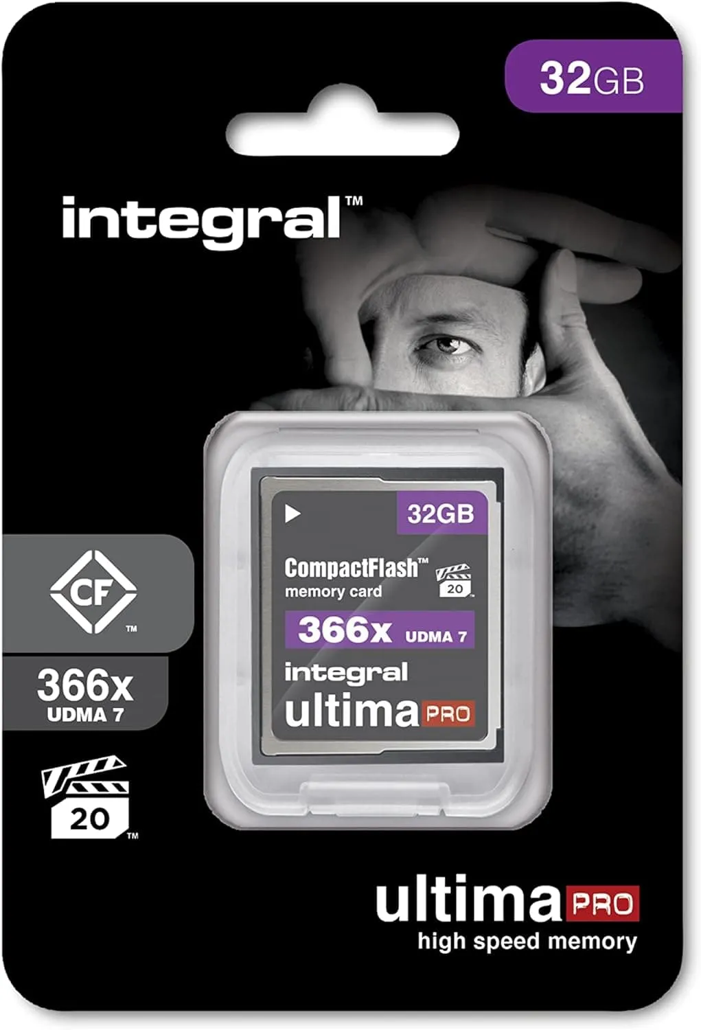 Integral 32GB Compact Flash Card UDMA-7 366x VPG-20 55MB/s Read and 25MB/s Write Professional High Speed Memory Card