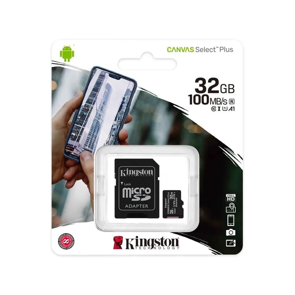 Kingston Canvas Select Plus MicroSD Card Memory Card C10 With SD Adapter (32GB / 64GB / 128GB / 256GB)