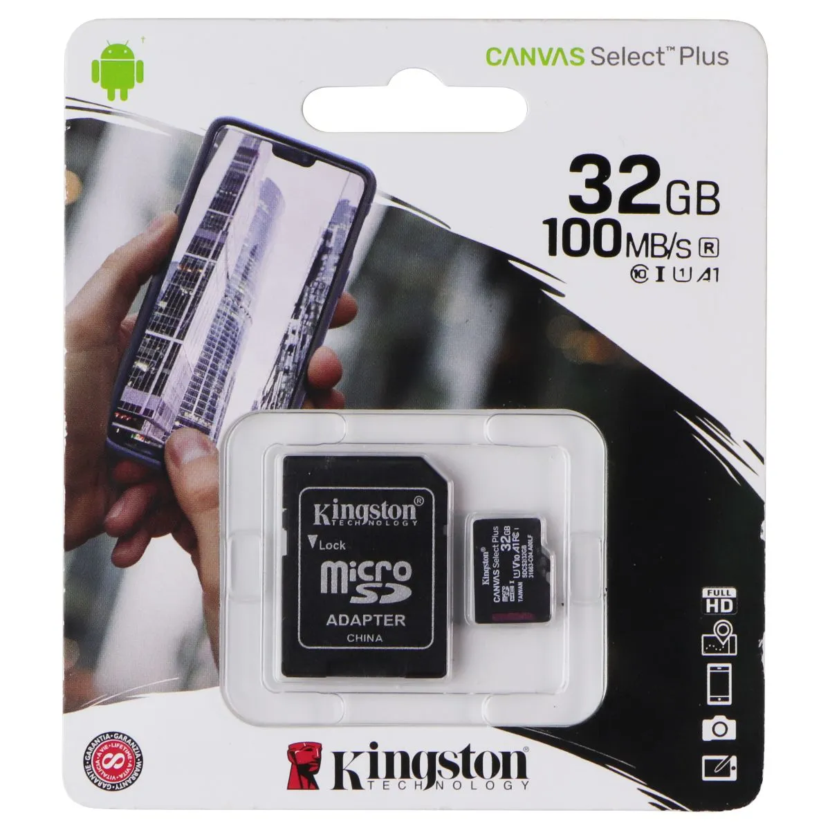 Kingston Technology Micro SDXC Canvas Select Plus Memory Card (100MB/S)- 32GB