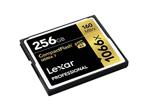 Lexar Professional 1066x 256GB CompactFlash Card, Up to 160MB/s Read, for Professional Photographer, Videographer, Enthusiast (LCF256CRBNA1066)