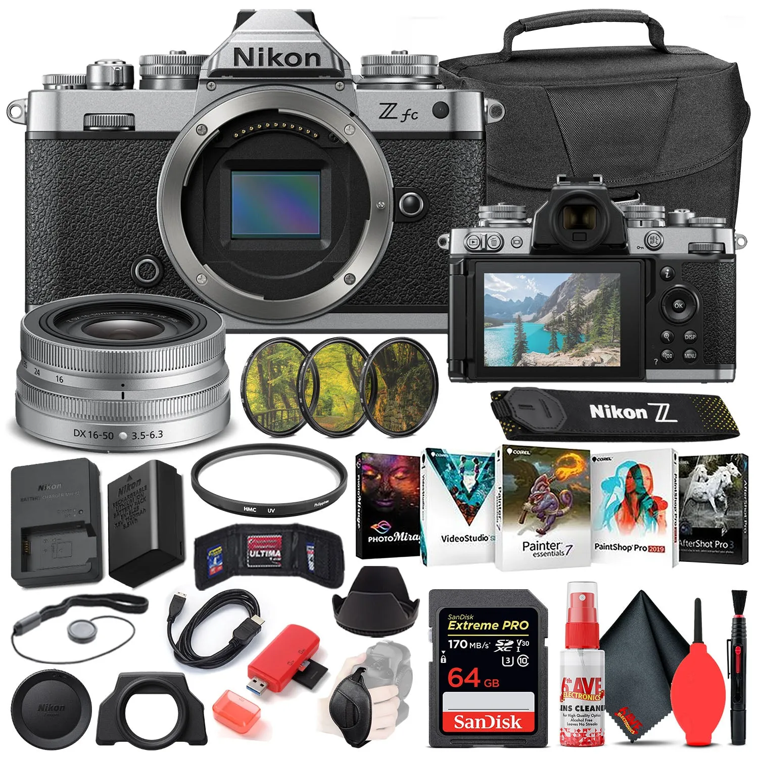 Nikon Z fc Digital Camera with 16-50mm Lens INTL Bundle with 64GB SD Card -