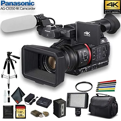 Panasonic 4K Camcorder W/ Padded Case, 128 GB Memory Card - Starter Bundle