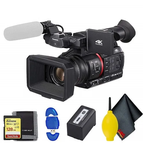 Panasonic AG-CX350 4K Camcorder Accessory Bundle with Cleaning Kit and Memory Card Kit