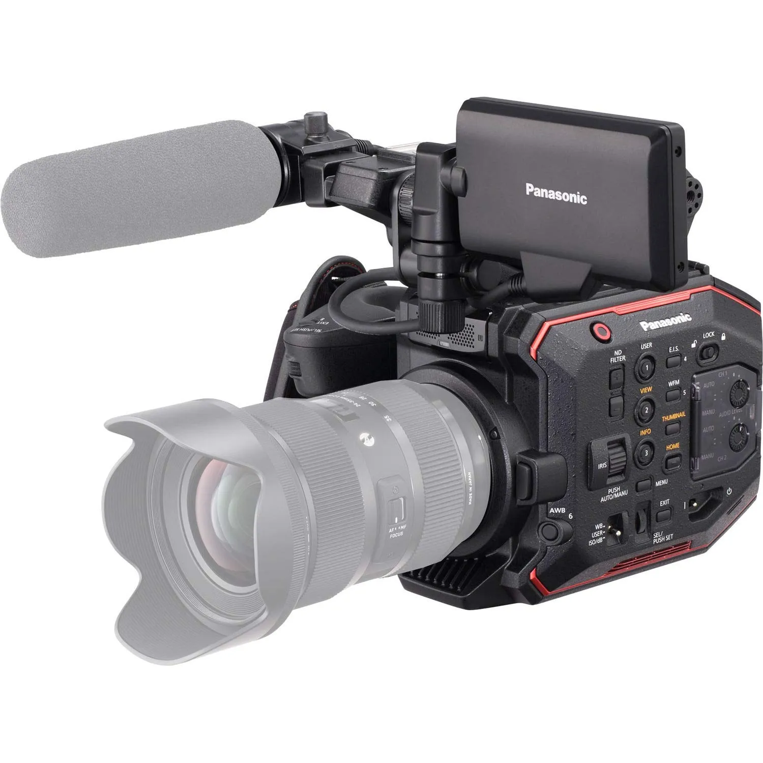 Panasonic AU-EVA1 Compact 5.7K Super 35mm Handheld Cinema Camera Body AU-EVA1PJ - Bundle with 256GB Memory Card   USB Ca