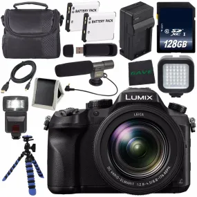 Panasonic Lumix DMC-FZ2500 Digital Camera (International Model)   Lithium Ion Battery   Charger   LED Light   128GB SDXC