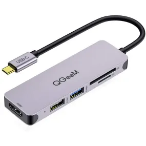 QGeeM 5-in-1 USB C to HDMI Adapter with 4K HDMI Output