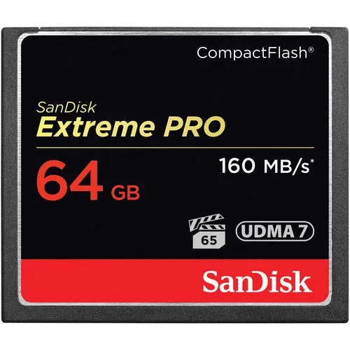 SanDisk 64GB Extreme Pro CompactFlash Memory Card (160MB/s)