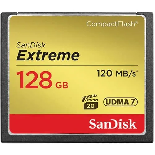 SanDisk Extreme 128GB Compact Flash 120MB/s Memory Card