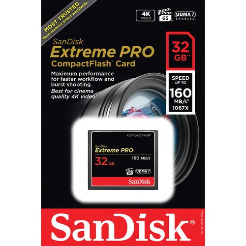 SanDisk Extreme PRO CompactFlash 32GB Card (160 MB/s)