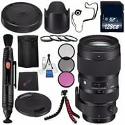 Sigma 50-100mm f/1.8 DC HSM Art Lens for Nikon F #693955   82mm 3 Piece Filter Kit   128GB SDXC Memory Card   Lens Pen Cleaner   Cloth Bundle