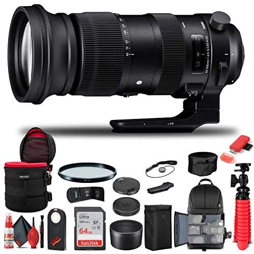 Sigma 60-600mm f/4.5-6.3 DG OS HSM Sports Lens for Nikon F (730955) Bundle