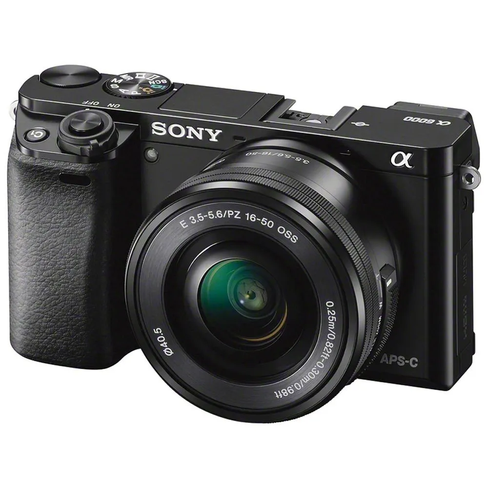 Sony Alpha a6000 Mirrorless Camera with 16-50mm Lens Black With Soft Bag, 64GB Memory Card, Card Reader , Plus Essential Accessories