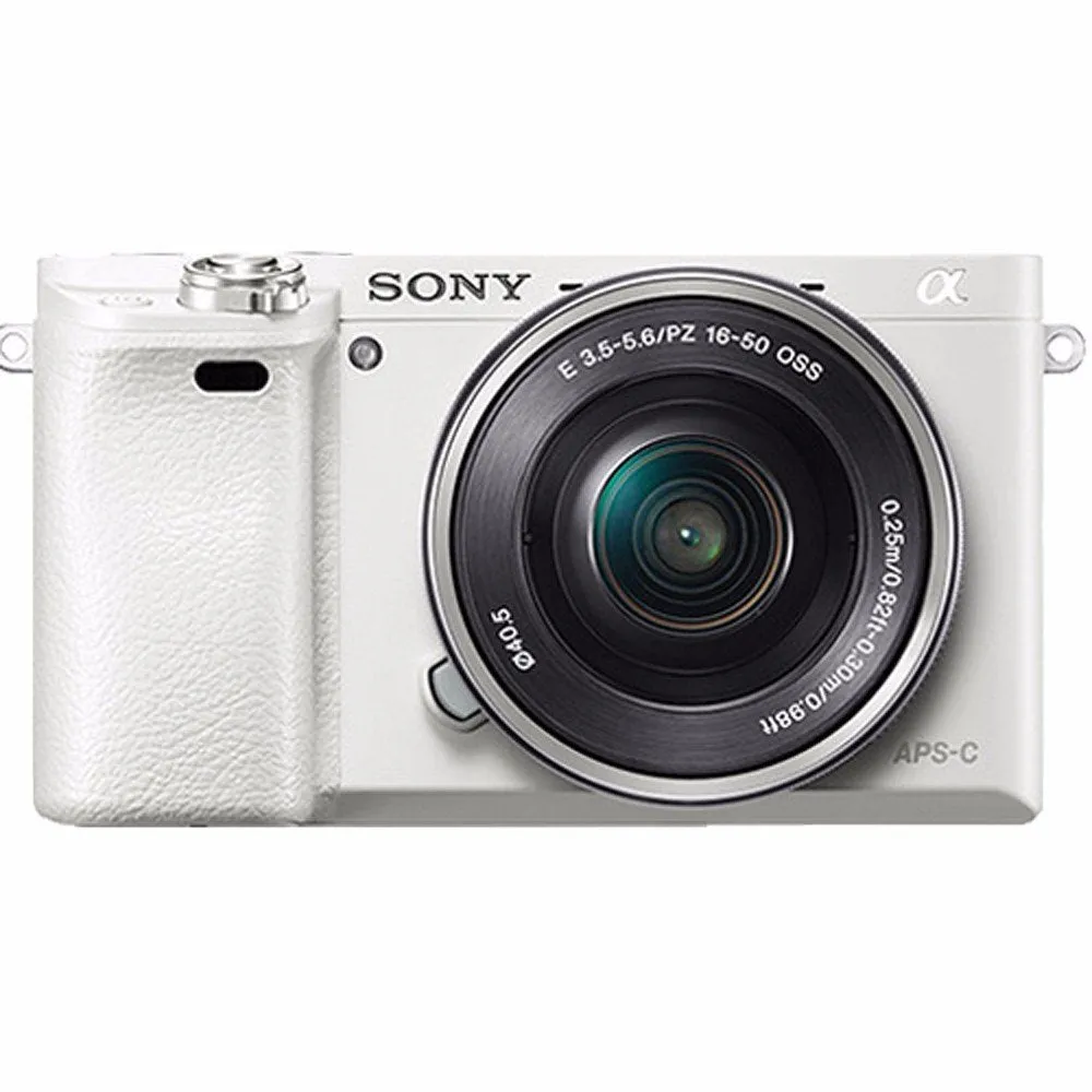 Sony Alpha a6000 Mirrorless Digital Camera with 16-50mm Lens (White)   Sony E 55-210mm f/4.5-6.3 OSS E-Mount Lens 144GB Bundle