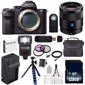 Sony Alpha a7R II Mirrorless Digital Camera (International Model)   Sony Sonnar T FE 55mm f/1.8 ZA Lens   49mm 3 Piece Amazing Bundle