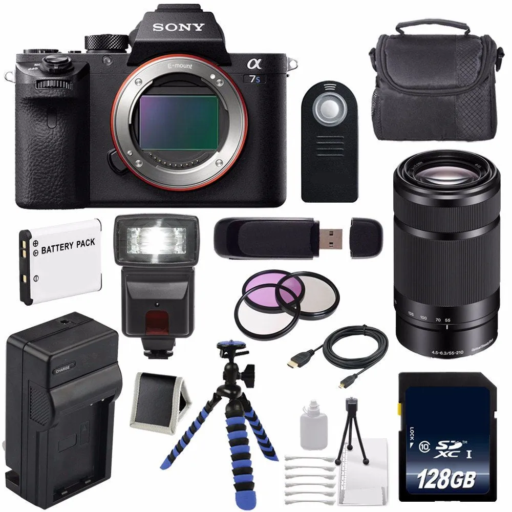 Sony Alpha a7S II a7S Mark II a7SII ILCE7SM2/B Mirrorless Digital Camera (International Model)   Sony E 55-210mm f/4.5-6 Lens Ultimate Bundle