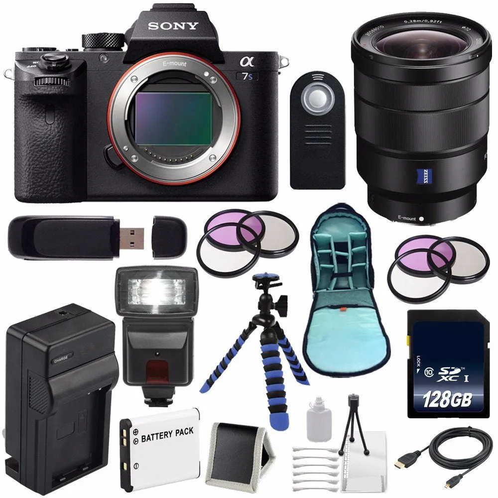 Sony Alpha a7S II a7S Mark II a7SII ILCE7SM2/B Mirrorless Digital Camera (International Model)   Vario-Tessar T FE 16-35 Lens Supreme Bundle