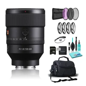 Sony FE 135mm F/1.8 GM E-Mount Full-Frame Format Lens, Nano AR & Fluorine Coating, XA Element, Super ED and ED Elements - Bundle