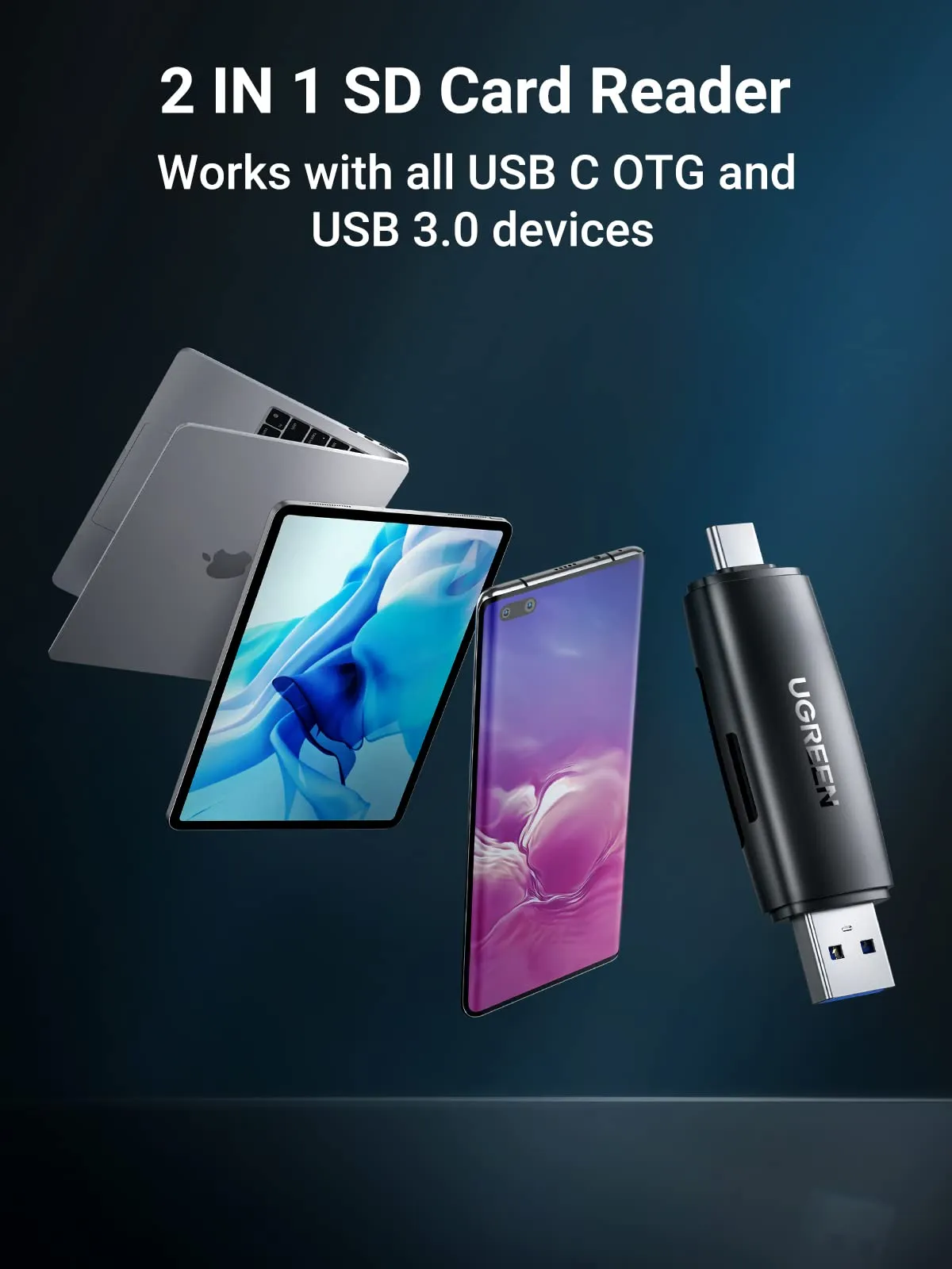 UGREEN 2 in 1 USB 3.0 & USB C SD Card Reader