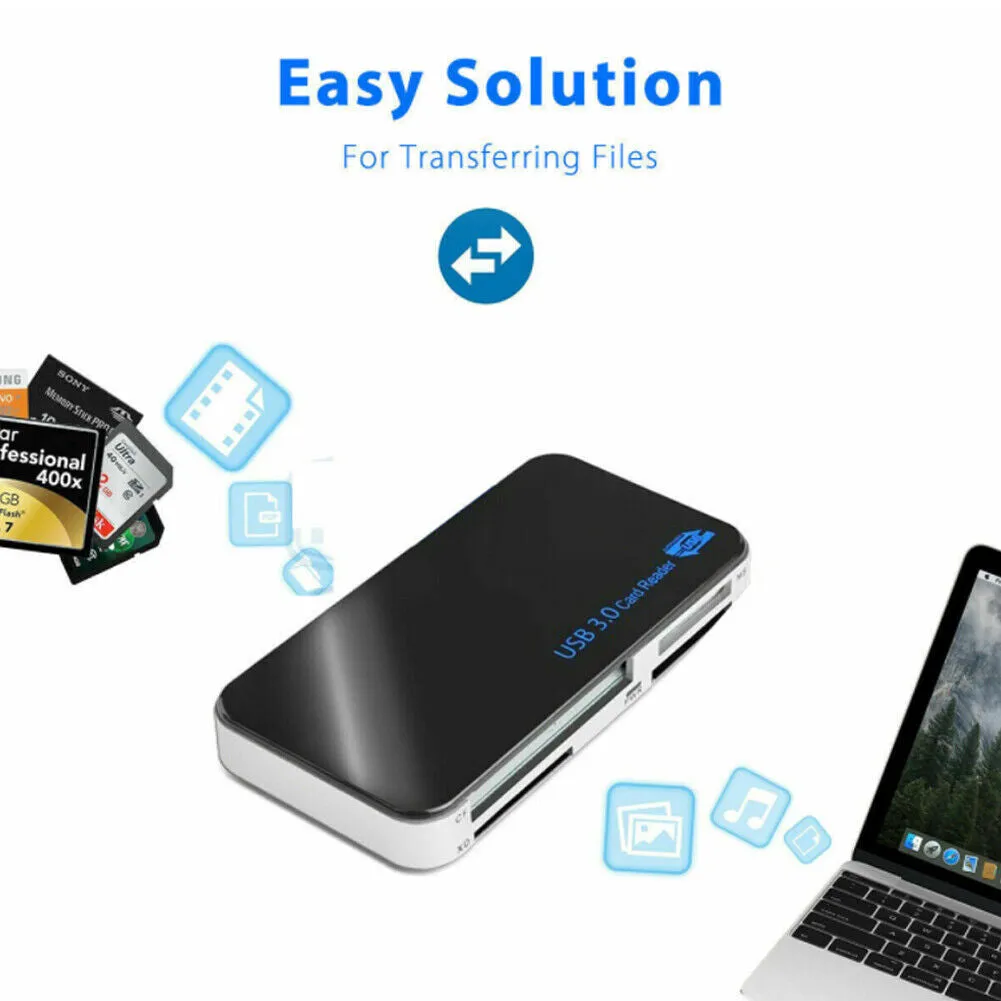 US USB 3.0 Memory Card Reader Adapter 5Gbps CF/TF/SD/Micro SD/XD/M2/MS Card