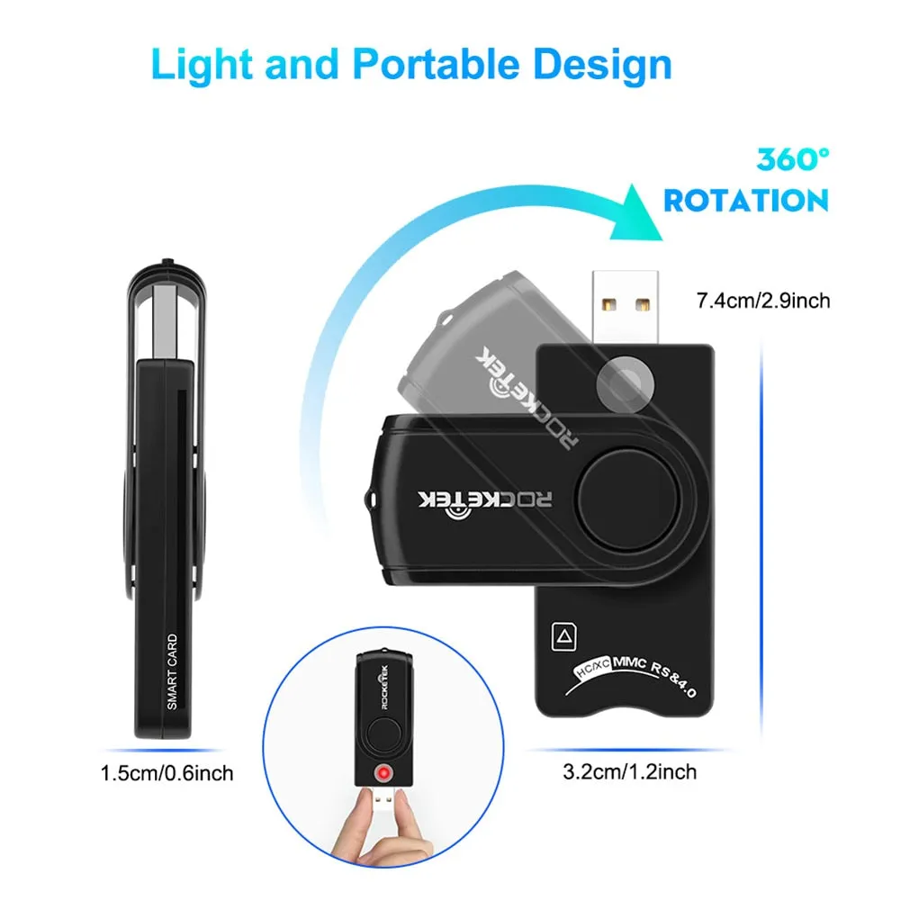 USB 2.0 SD Card Reader Digital Identification